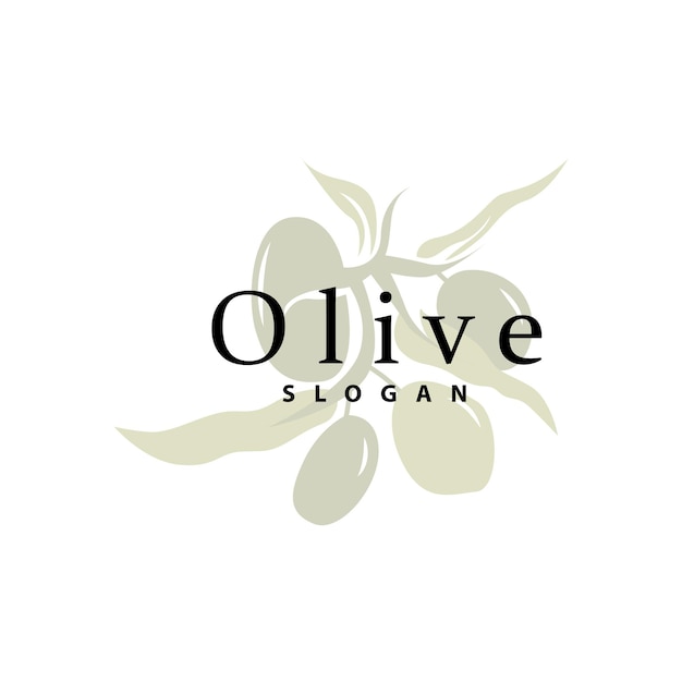 Olivenöl logo olivenblatt pflanze kräutergarten vektor einfache elegante luxuriöse icon design template illustration
