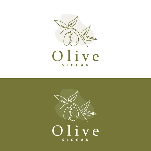 Olivenöl Logo Olivenblatt Pflanze Kräutergarten Vektor einfache elegante luxuriöse Icon Design Template Illustration