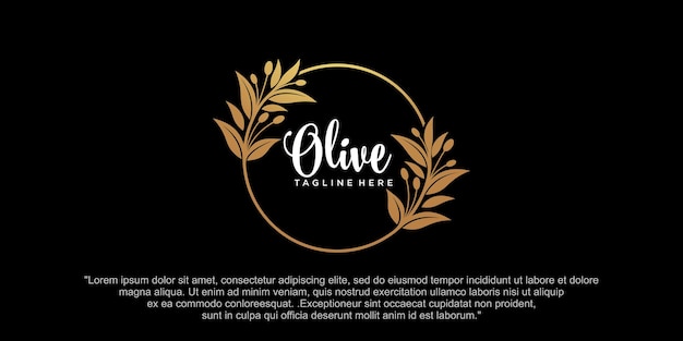 Olivgrünes logo mit kreativem elementstil