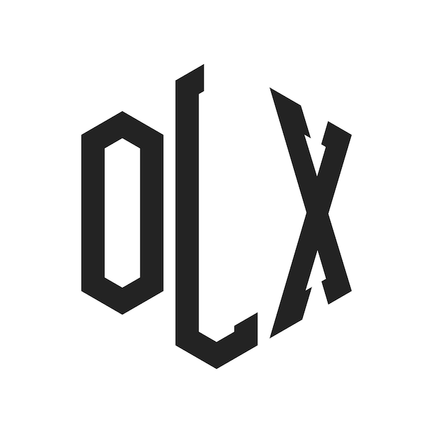 OLX-Logo-Design Anfangsbuchstaben OLX-Monogramm-Logo in sechseckiger Form