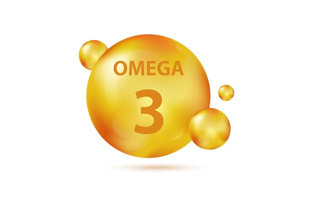 Vektor omega-3-goldkapsel vitamin-tropfenpillenkapsel glänzendes goldenes tröpfchen essenz schönheitsbehandlung ernährung hautpflege design schönheits- und gesundheitsvektorkonzept vektorillustration