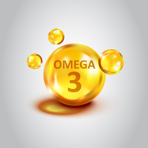 Vektor omega 3-symbol im flachen stil pillenkapsel-vektorillustration auf weißem, isoliertem hintergrund geschäftskonzept für organisches vitamin-nähröl-fisch