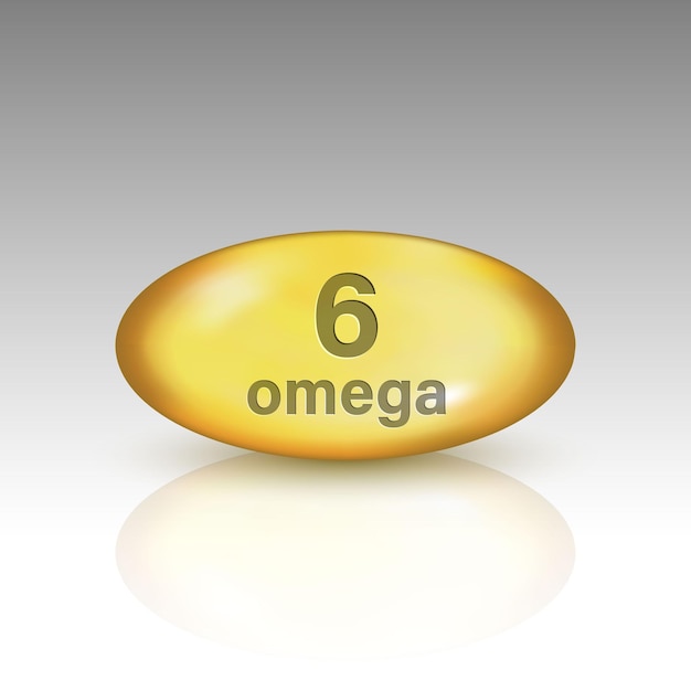 Vektor omega-6-vitamin-tropfenpille vorlage für ihr design