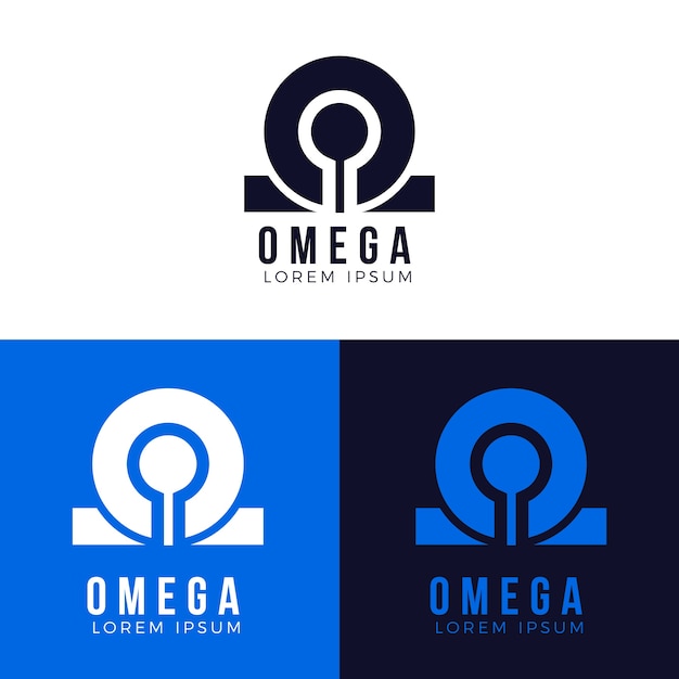 Vektor omega-logo-vorlage im flachen design