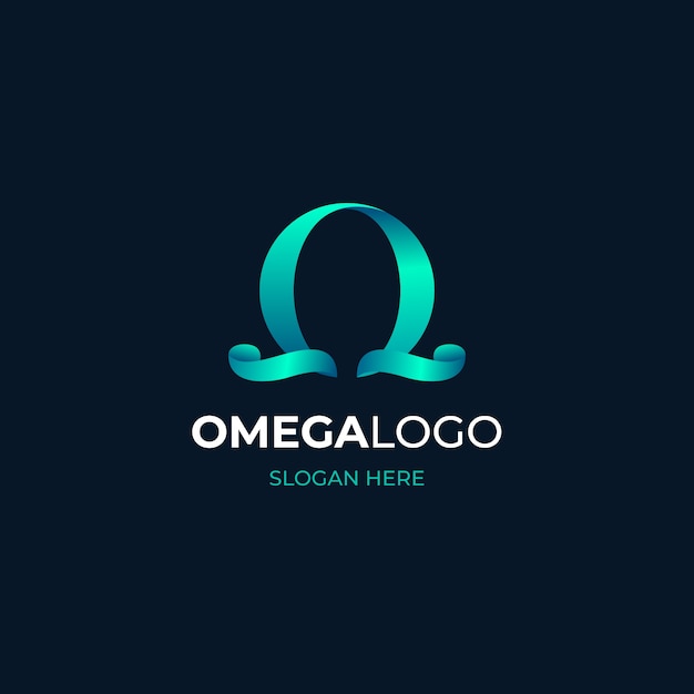 Vektor omega-logo-vorlage mit farbverlauf