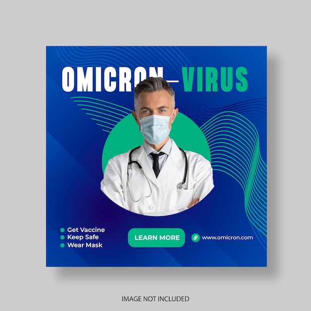 Omicron-virus social-media-post-banner-vorlage