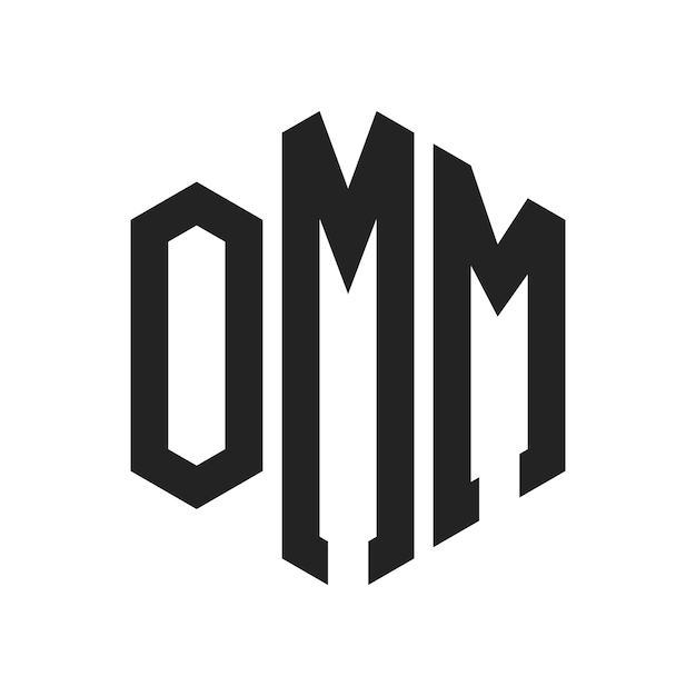 OMM-Logo-Design Anfangsbuchstaben OMM-Monogramm-Logo in sechseckiger Form