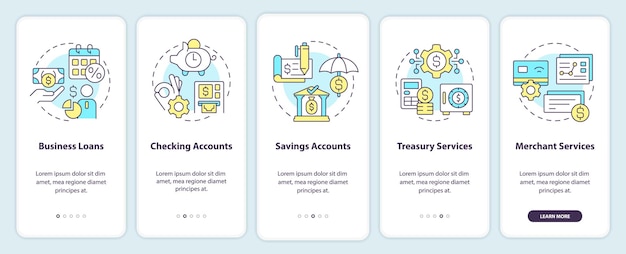 Onboarding-bildschirm der mobilen app für business banking