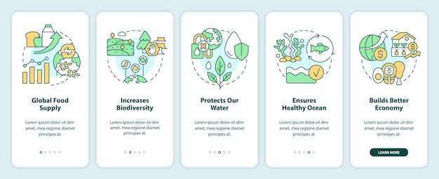 Onboarding-Bildschirm der mobilen App für regenerative Lebensmittel