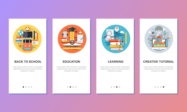 Onboarding-bildschirme für mobile app-vorlagen-konzept.