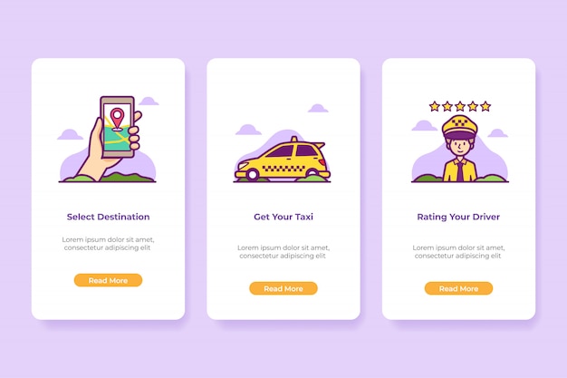 Onboarding illustration online-taxi-anwendung