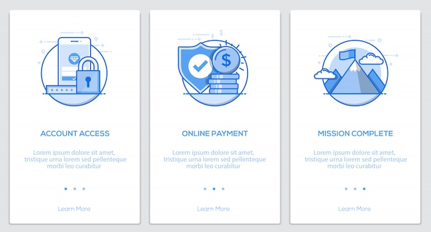 Onboarding-konzepte für flache linien