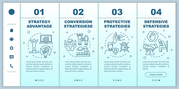 Onboarding-Vektorvorlage für Geschäftsstrategien