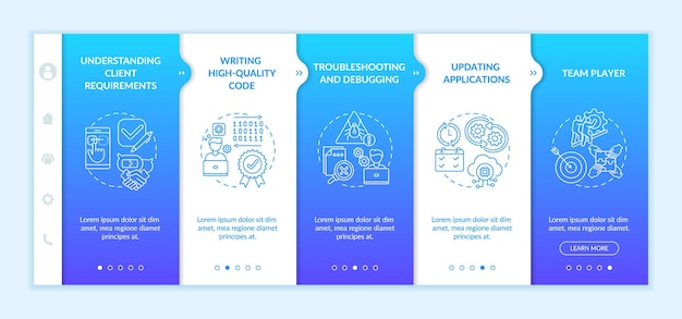 Onboarding-vorlage für app-entwicklerfähigkeiten