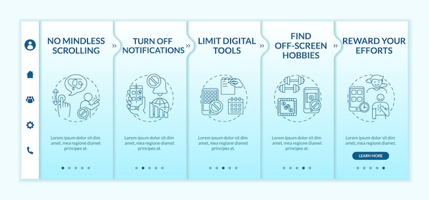 Onboarding-vorlage für breaking screen addiction