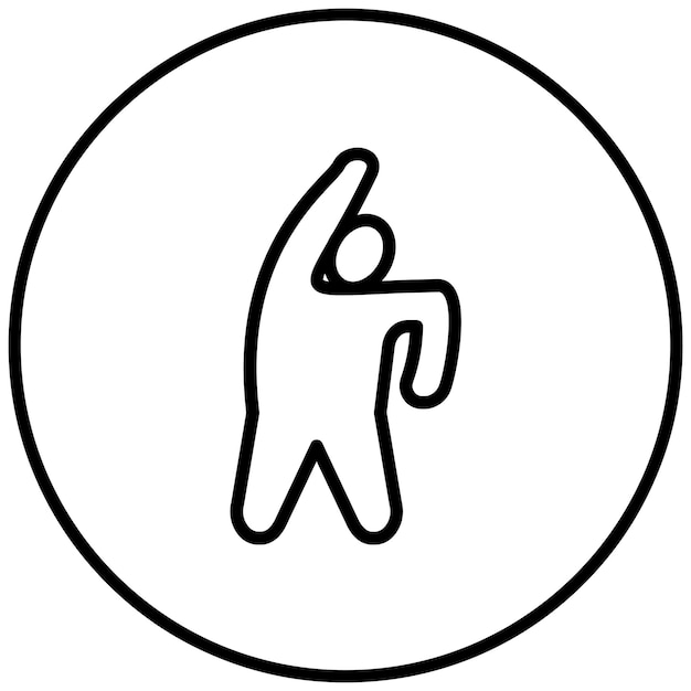 One Arm Bend Links-Vektor-Ikonen-Illustration des Ikonensets für körperliche Fitness
