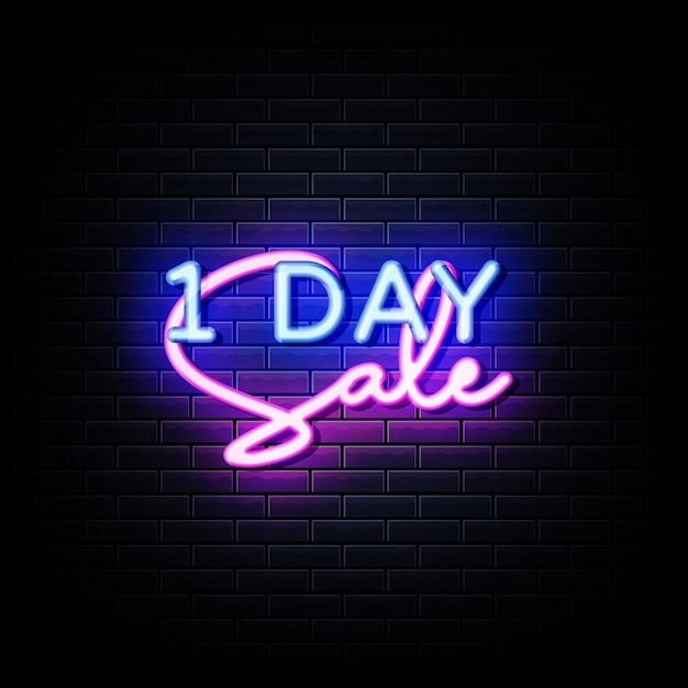 One day sale neonschilder style text