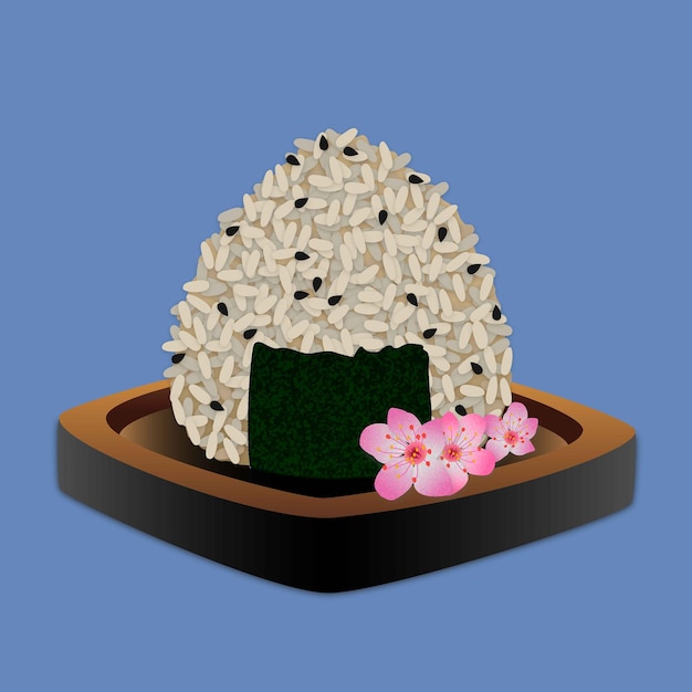 Onigiri, japanische Reisbällchenillustration