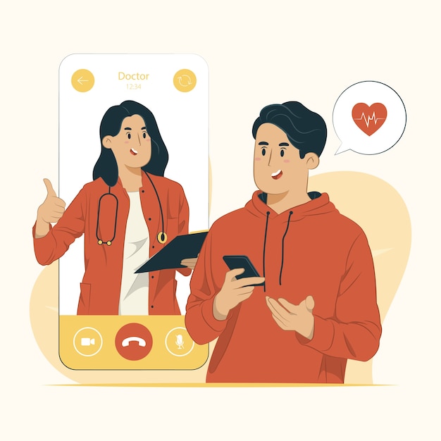 Online-Arztkonzeptillustration