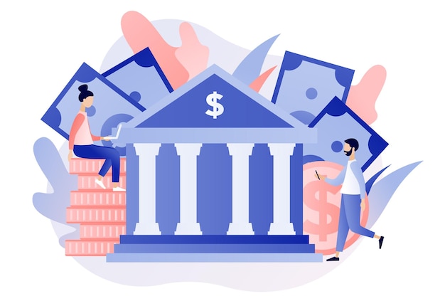 Online-Banking. Flacher Cartoon-Stil. Vektor-Illustration