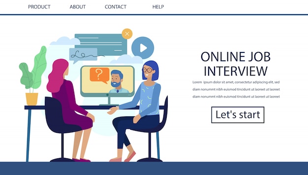Online-Bewerbungsgespräch per Videoanruf Landing Page
