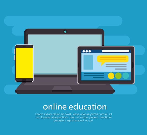 Online-bildung mit laptop