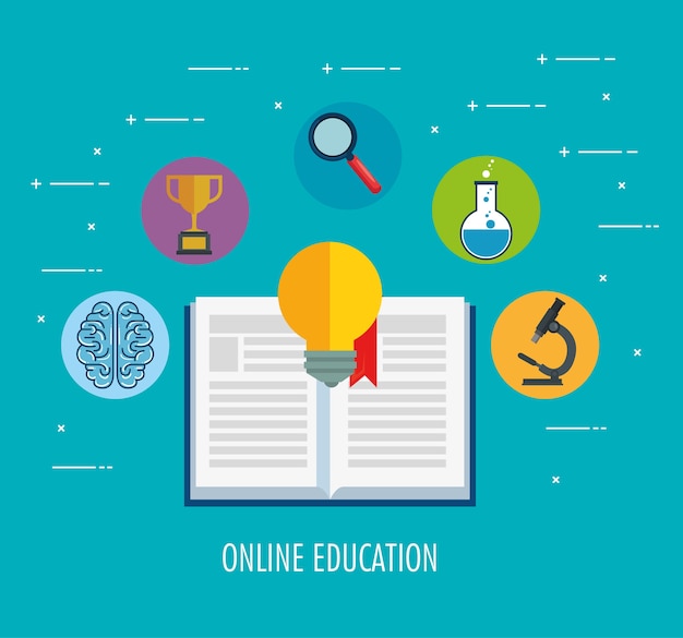 Online-bildung stellen icons