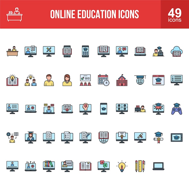 Online-Bildungs-Icons