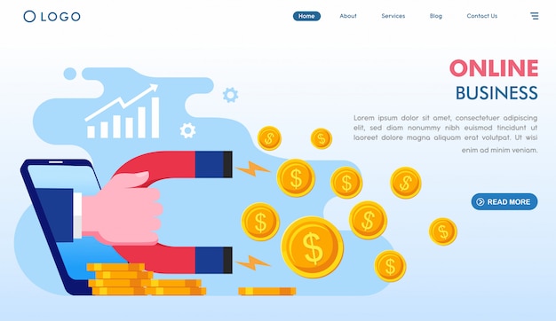 Online-business-landing-page-vorlage