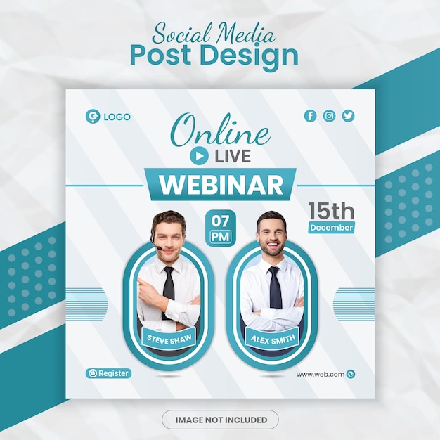 Online-business-live-streaming-webinar und marketing-konferenz-social-media-post-banner-vorlage