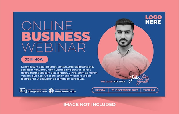 Vektor online-business-webinar-banner-template-design