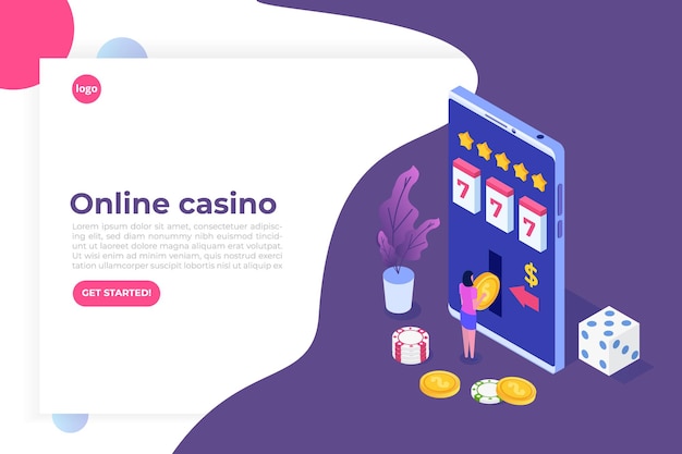 Online casino, online glücksspiel, gaming apps isometrische illustration