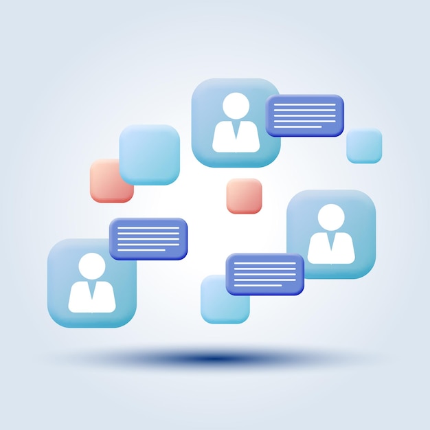 Online-Chat-Cartoon-Stil-Vektor-Konzept-Illustration