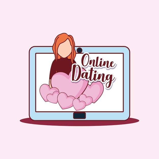 Vektor online-dating-design