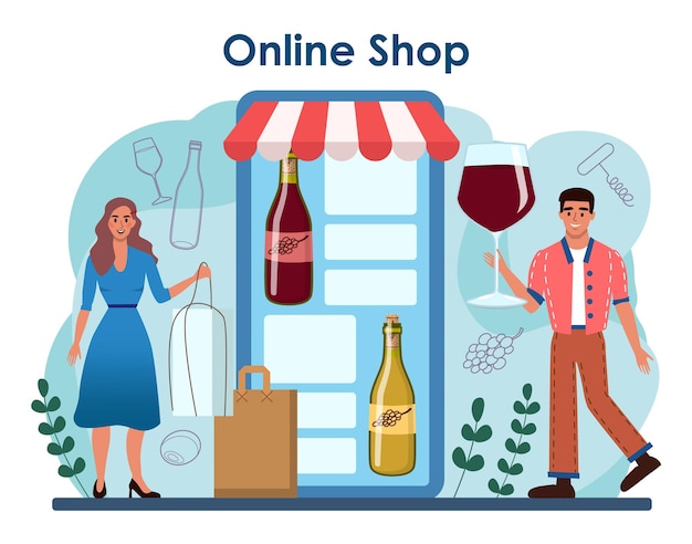 Online-Dienst oder Plattform für Weinhersteller. Weinreifung