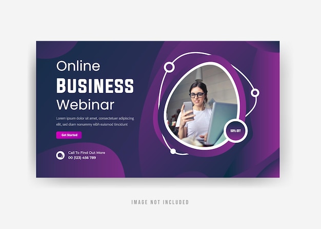 Vektor online-geschäfts-webinar-präsentationsvorlage design premium-vektor