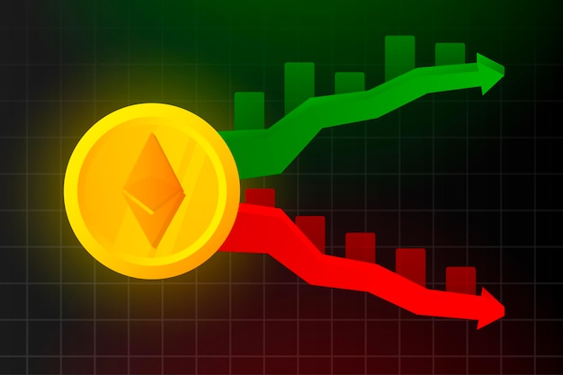 Online-handel mit etherium-münzen kryptowährung technische analyse candlestick-chart börsenindex