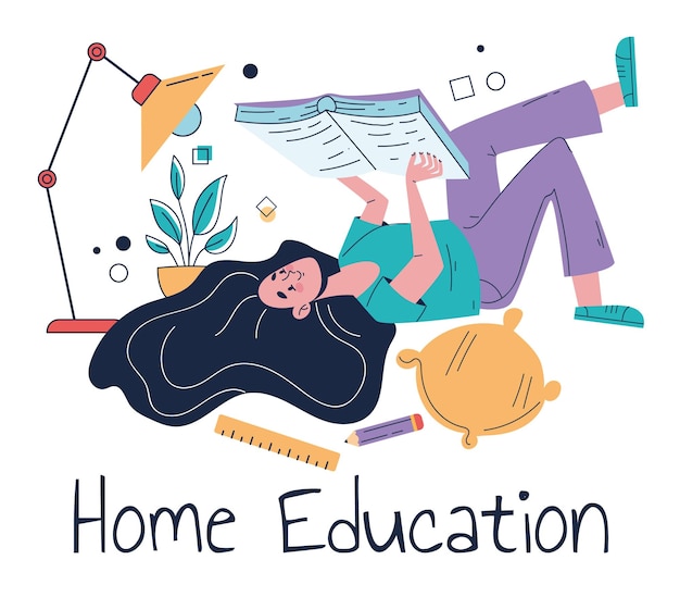 Online-homeschool-studienbildungsstudentenuniversitätslerntraining abstraktes konzept