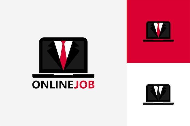 Online job logo template design vektor, emblem, designkonzept, kreatives symbol, icon