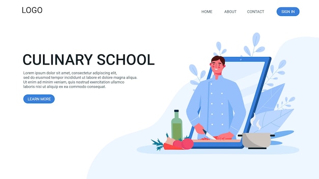 Online kochschule landing page