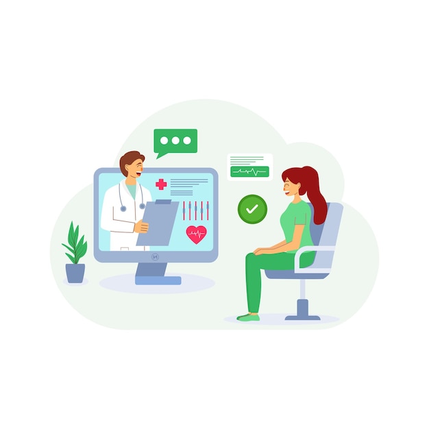 Online-Konsultation des Arztes mit dem Patienten