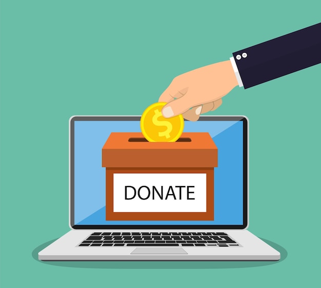 Online-konzept spenden.