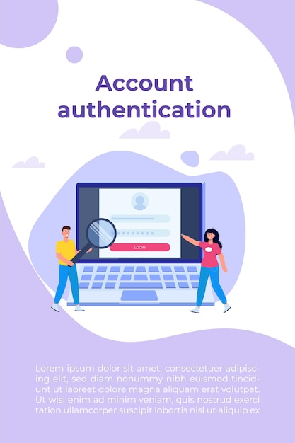 Vektor online-registrierung und anmeldung, kontoauthentifizierungskonzept. vektor-ui-darstellung.
