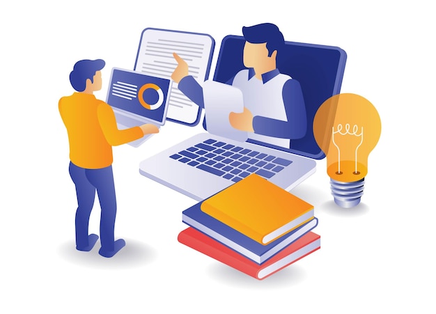 Online-Schulbildung Infografik-Illustrationskonzept