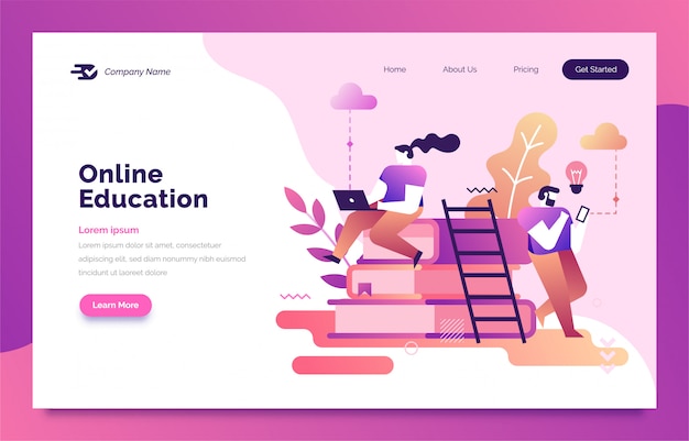 Vektor online-schulungsseite für das web