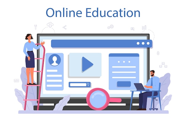 Vektor online-service oder plattform für softwareentwickler. idee der programmierung und codierung, system. softwareentwicklung. online-bildung. isolierte vektorillustration