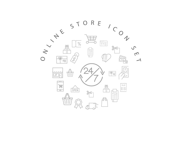 Online-shop-icon-set-design