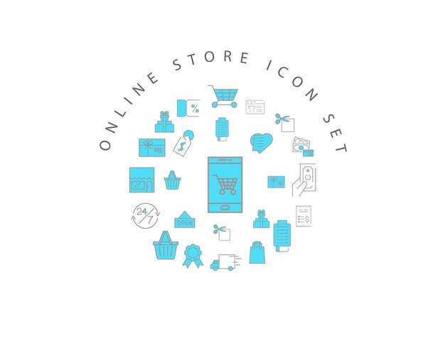 Online-shop-icon-set-design