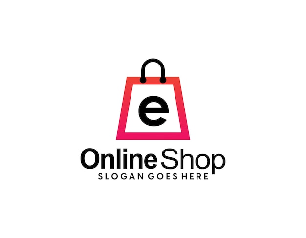 Vektor online-shop-logo, e-commerce-logo, durchnässtes logo