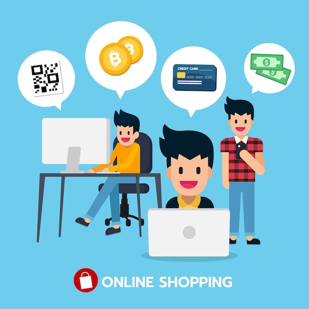 Online-shopping am computer